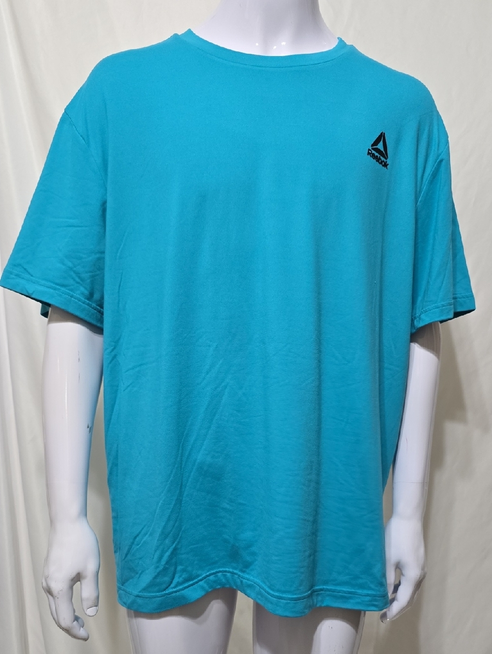 Reebok Legacy Core Turquoise Blue Tech Athletic Short Sleeve Crew Neck Tee